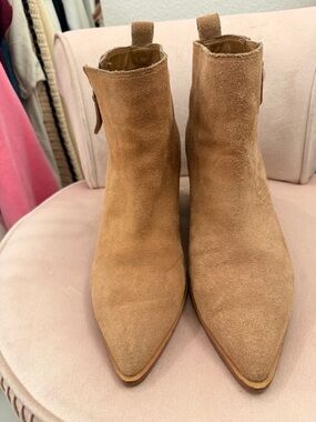 Treasure & Bond Camel Suede Pointed Toe Ankle Boots